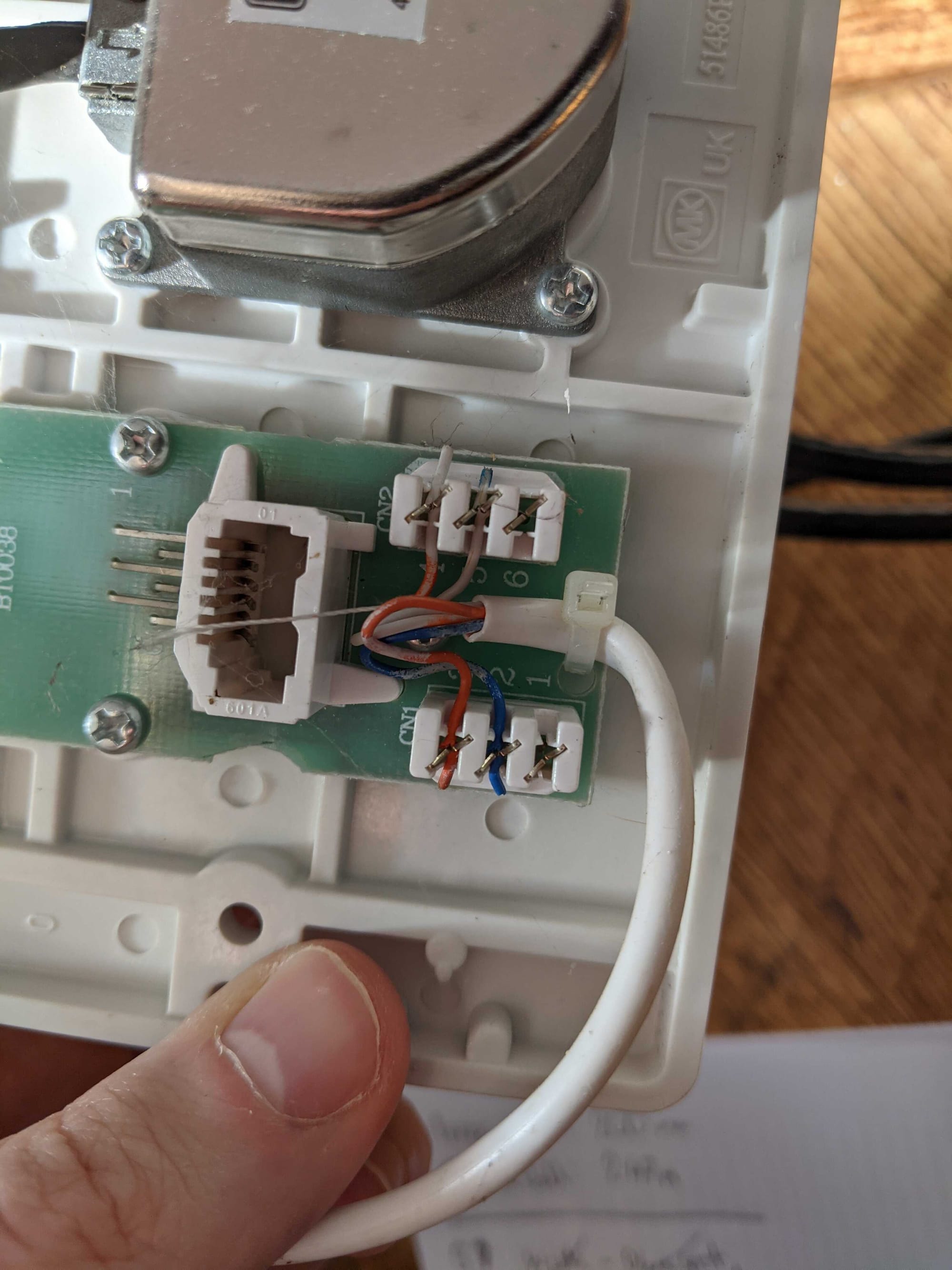 Ethernet to phone bodge. NB: the author would probably not employ this anywhere else